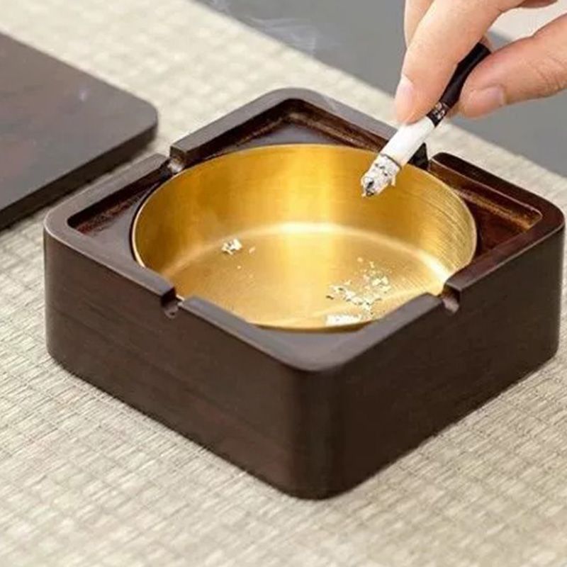 Wood and Metal Covered Ashtray – product view 7 of 13