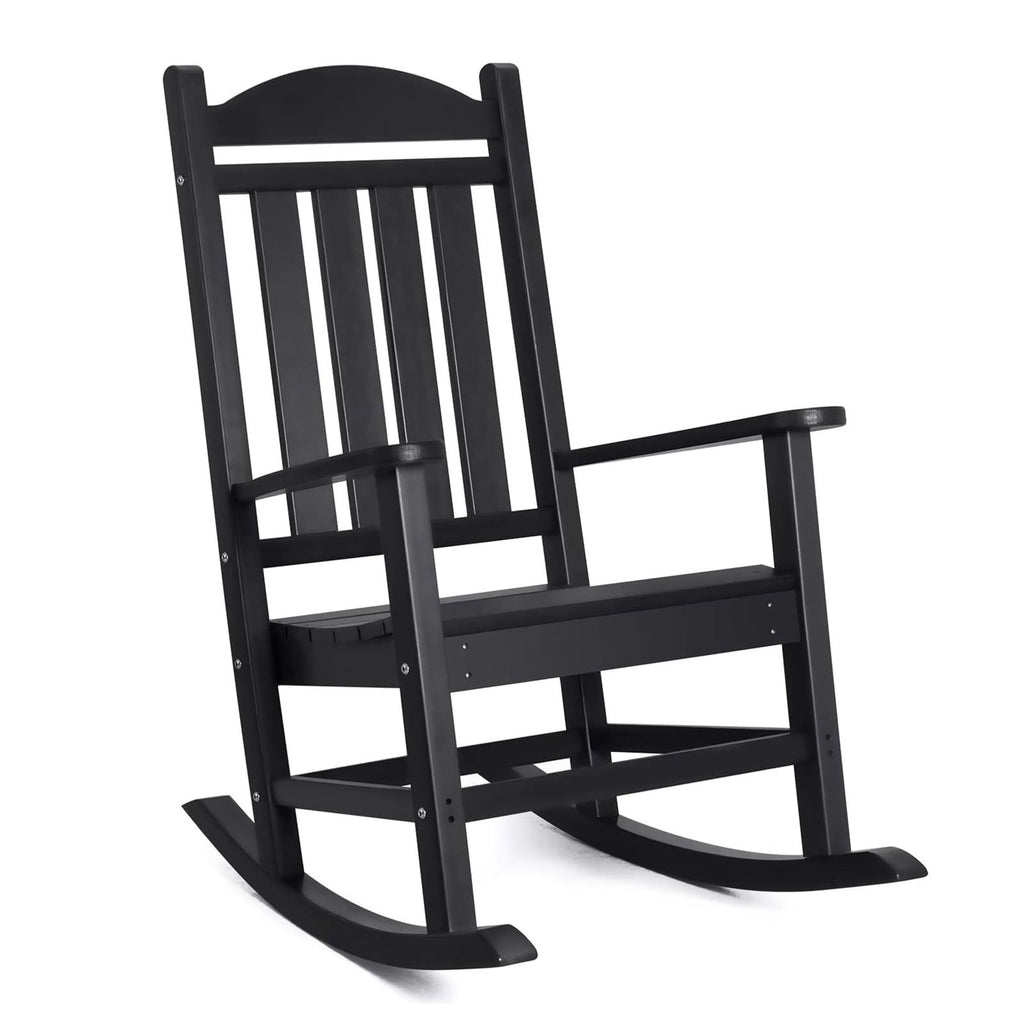 Black HDPE Adirondack Rocking Chair – main product view
