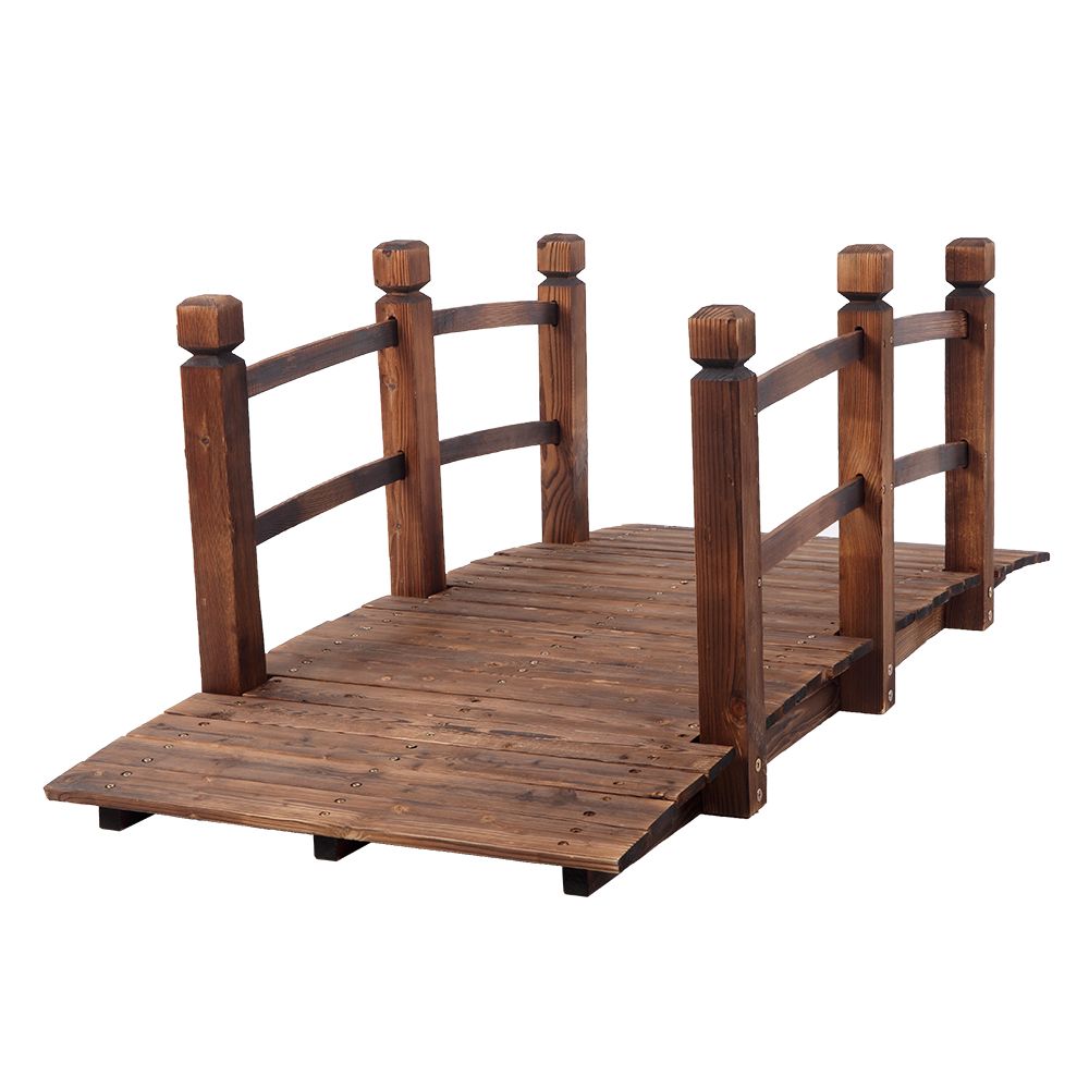 Carbonized Wood Decorative Garden Bridge – main product view