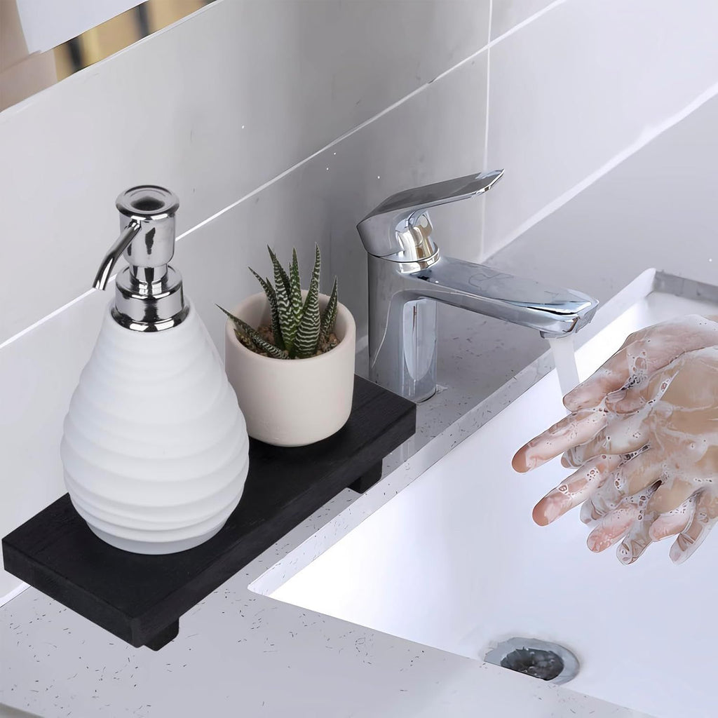 Black Wood Pedestal Tray – product view 6 of 7