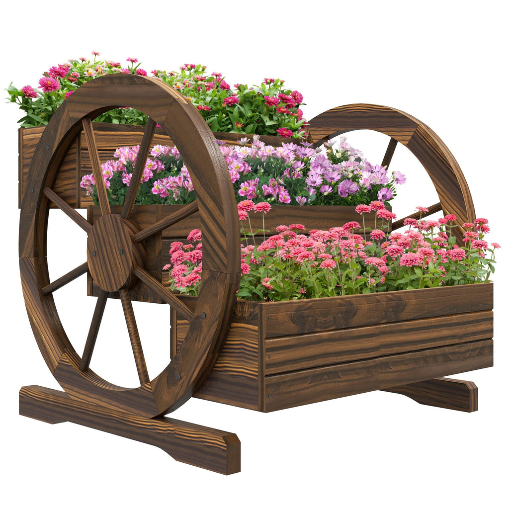 3-Tier Wooden Wagon Planter – product view 11 of 11