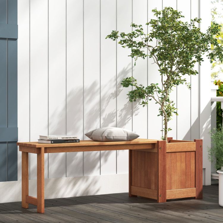 54-Inch Raised Garden Bed with Bench – main product view