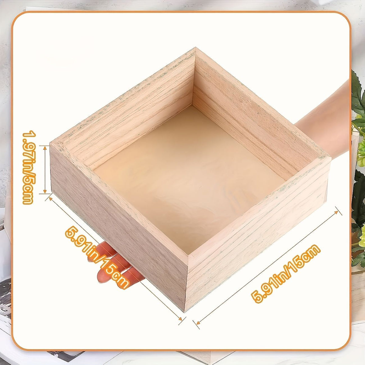 Set of 12 Unfinished Square Wooden Craft Boxes – product view 2 of 9