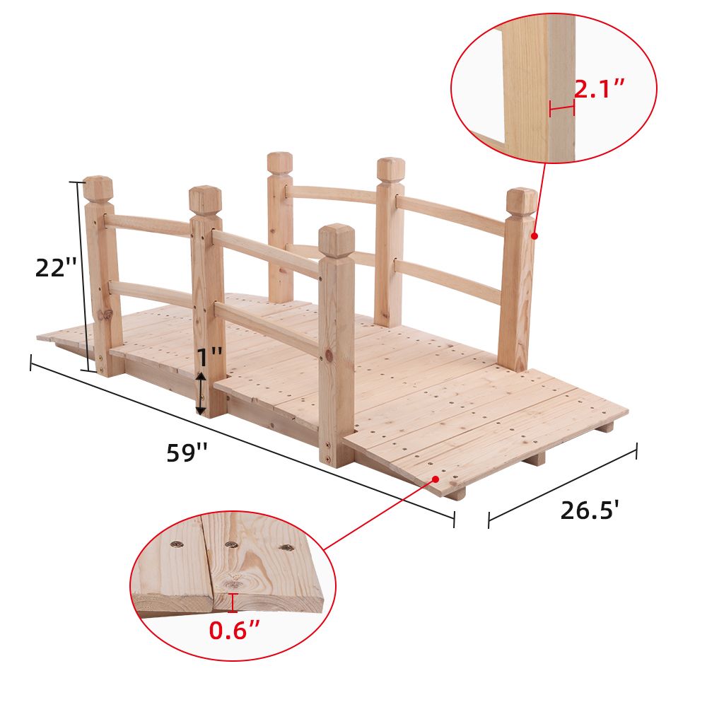 Burlywood Decorative Garden Bridge – product view 3 of 12