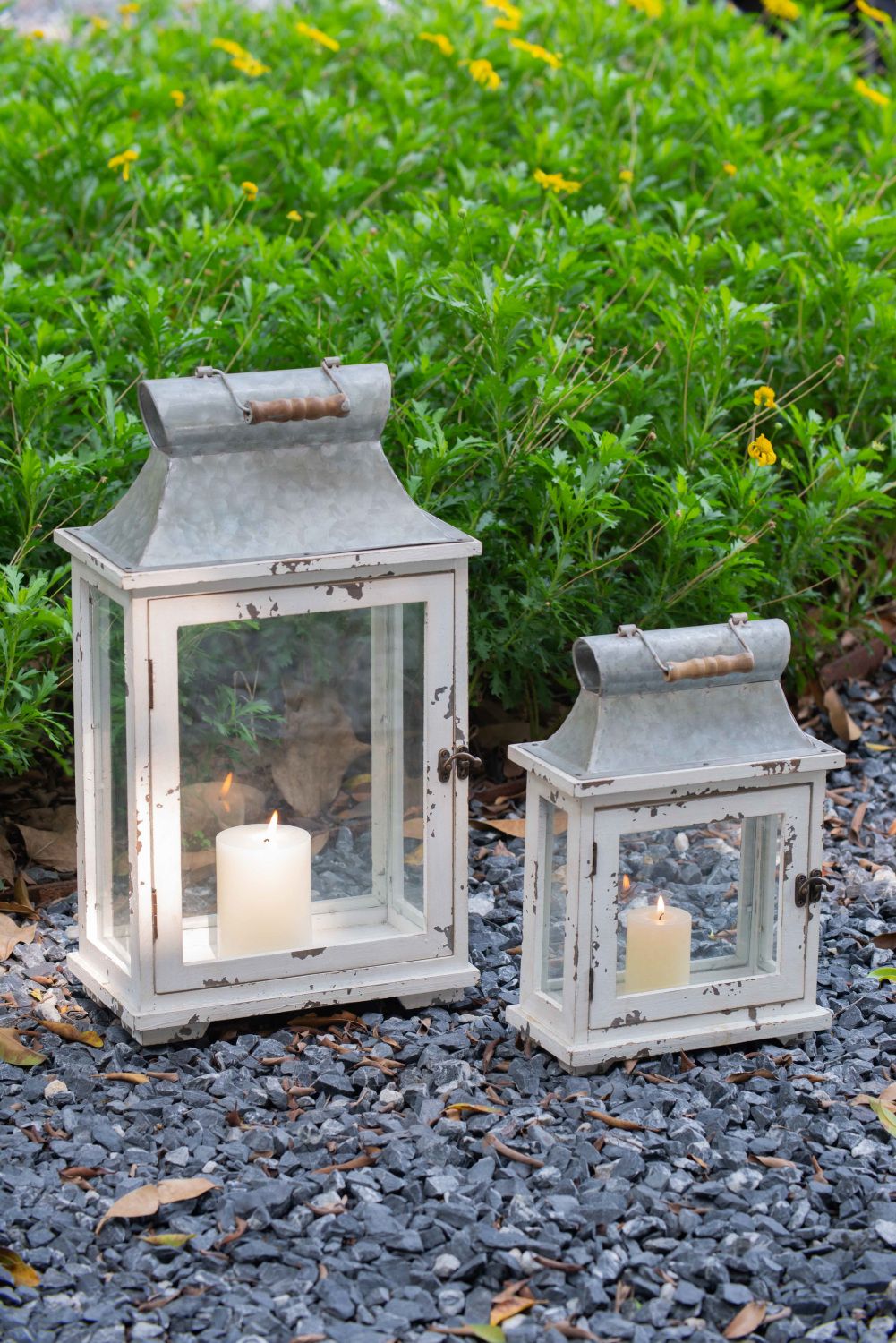 Decorative Wooden Hurricane Candle Lantern – product view 7 of 16