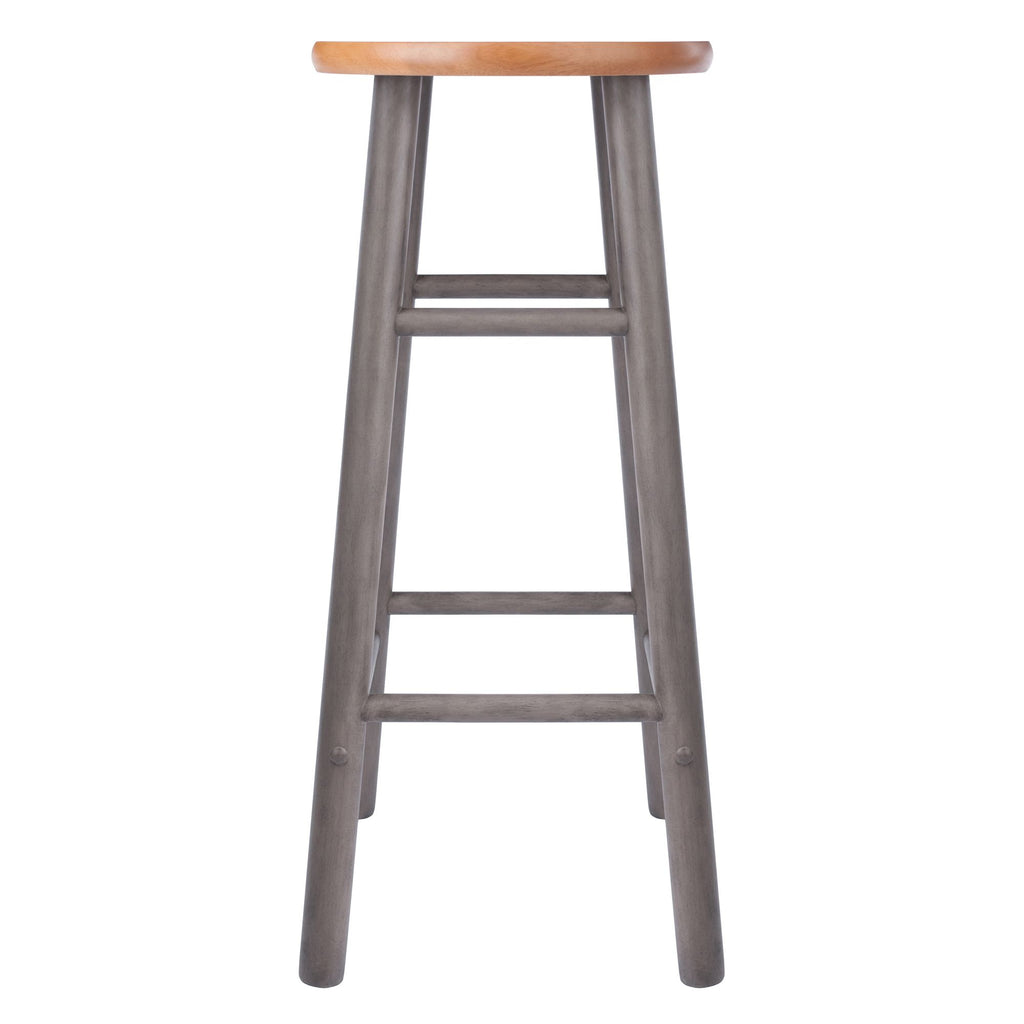Set of 2 29-Inch Gray and Teak Bar Stools – product view 9 of 10
