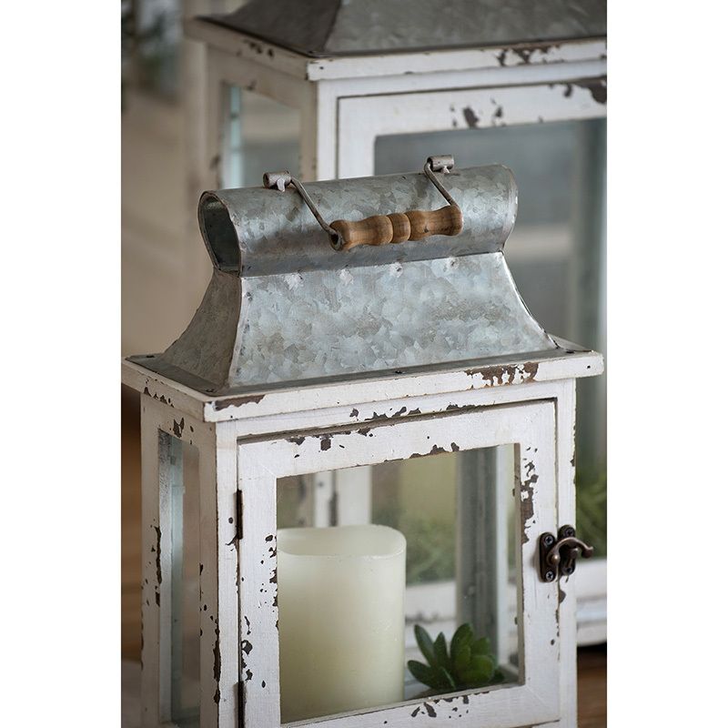 Decorative Wooden Hurricane Candle Lantern – product view 4 of 16