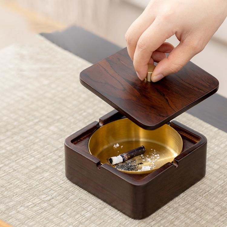Wood and Metal Covered Ashtray – product view 8 of 13