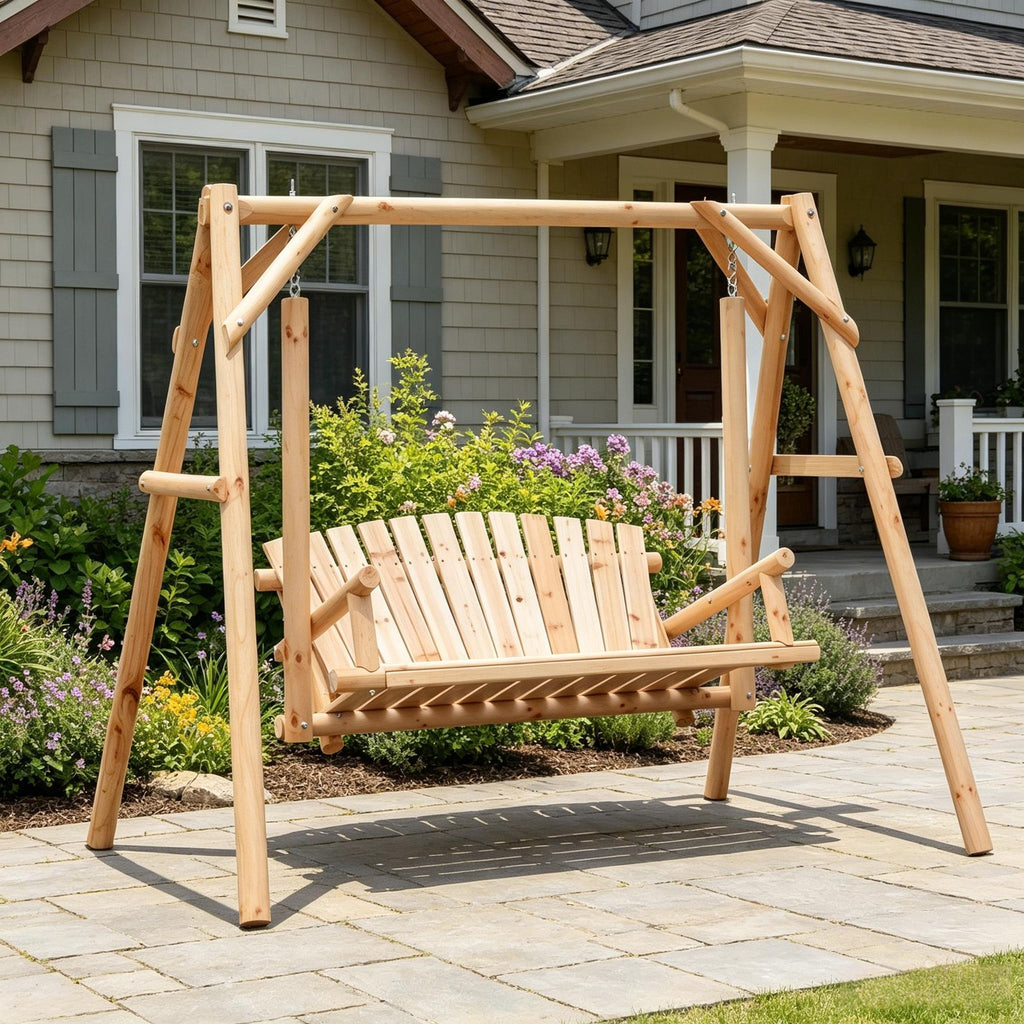 2-Seat Wood A-Frame Swing Bench – product view 6 of 6