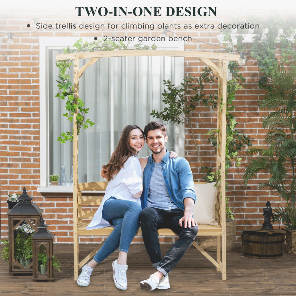 3-Seat Wood Pergola Arbor Bench – product view 4 of 9