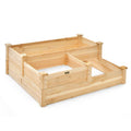 3-Tier Wooden Raised Garden Bed with Open Base – main product view