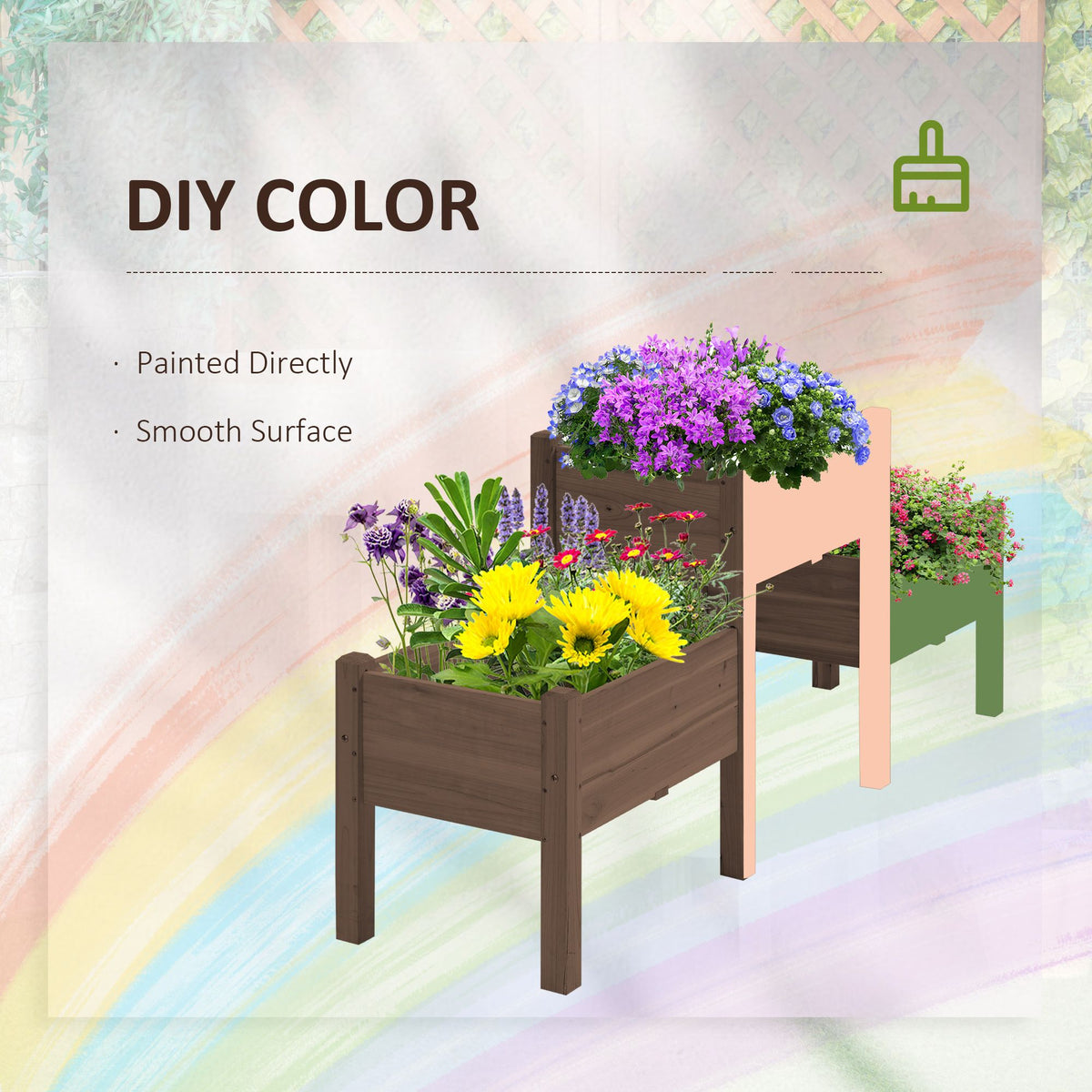 73-Inch 3-Tier Elevated Garden Bed, Coffee – product view 5 of 11