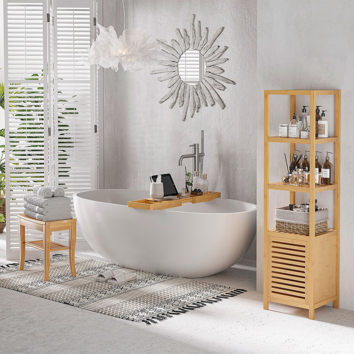 20-Inch 2-Tier Bamboo Shower Bench – product view 4 of 13