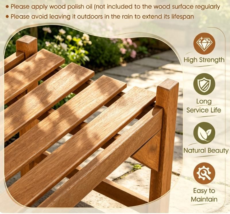 Set of 2 40-Inch Wood Outdoor Chairs – product view 3 of 6