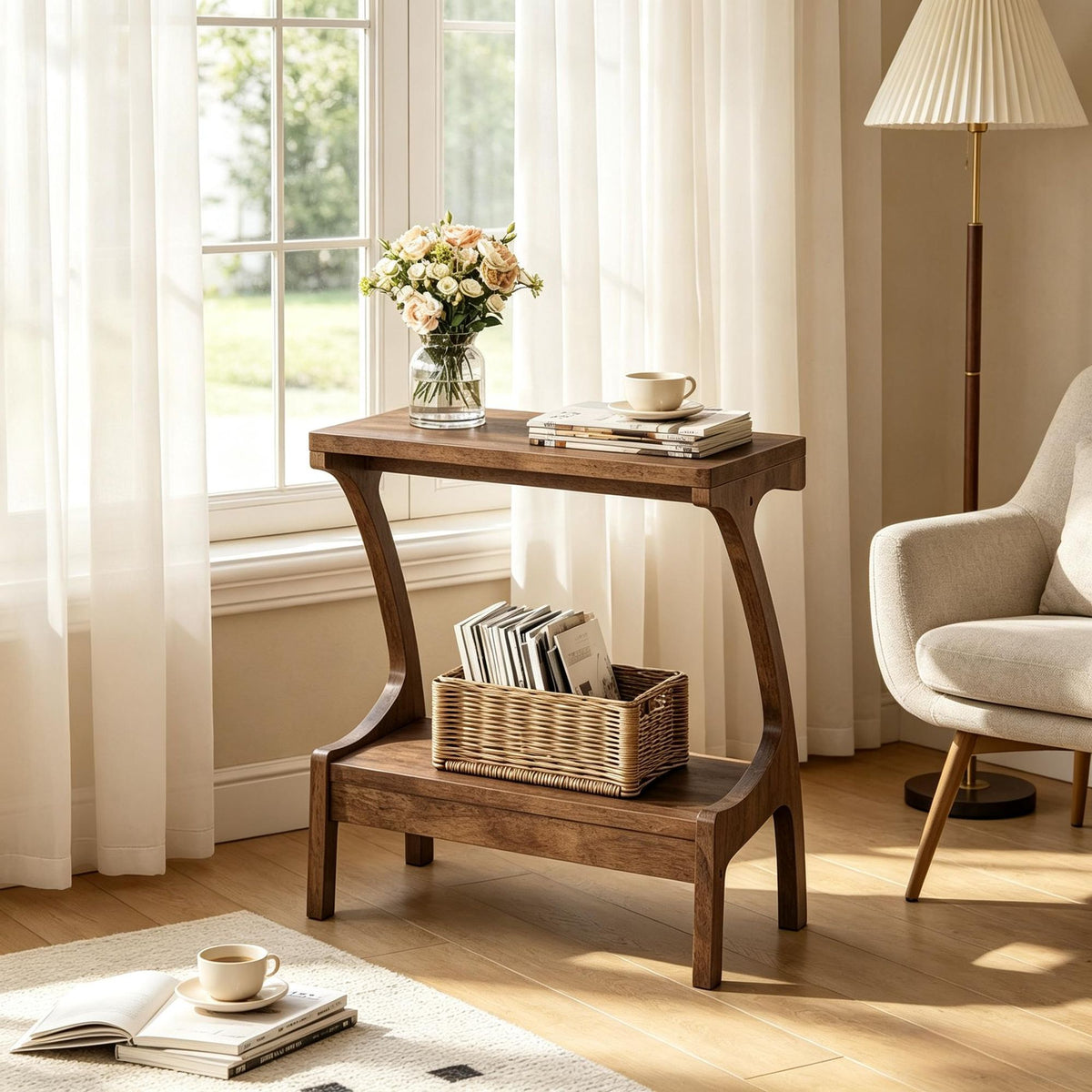 Narrow 2-Tier Wood End Table – product view 5 of 7