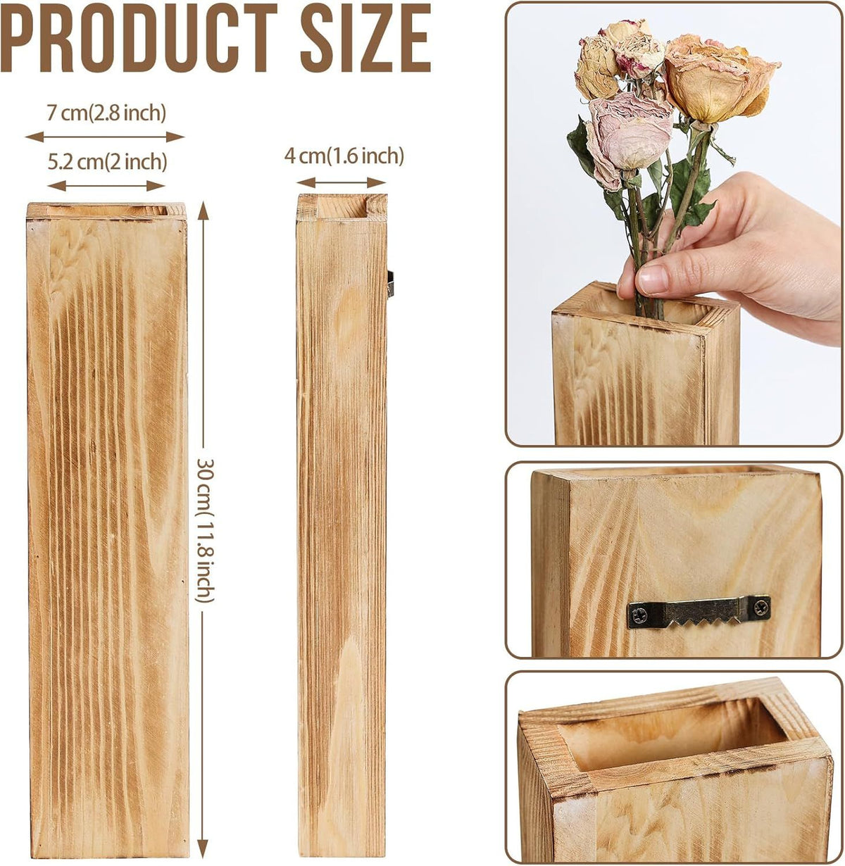 Set of 3 Vintage Wooden Wall Planters – product view 3 of 5