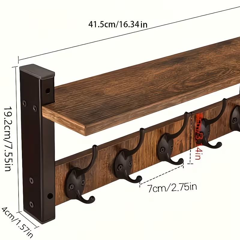 Wall-Mounted Coat Rack with Shelf – product view 14 of 14