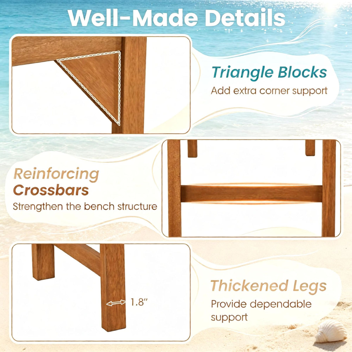 Set of 2 40-Inch Wood Outdoor Chairs – product view 2 of 6
