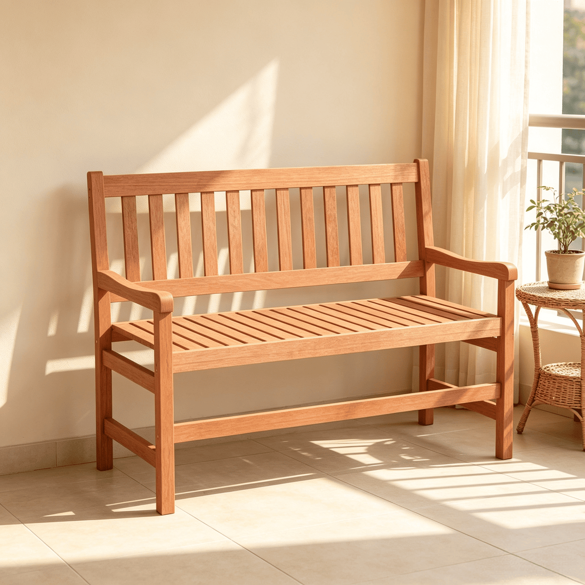 44-Inch 2-Seat Outdoor Loveseat Bench – main product view