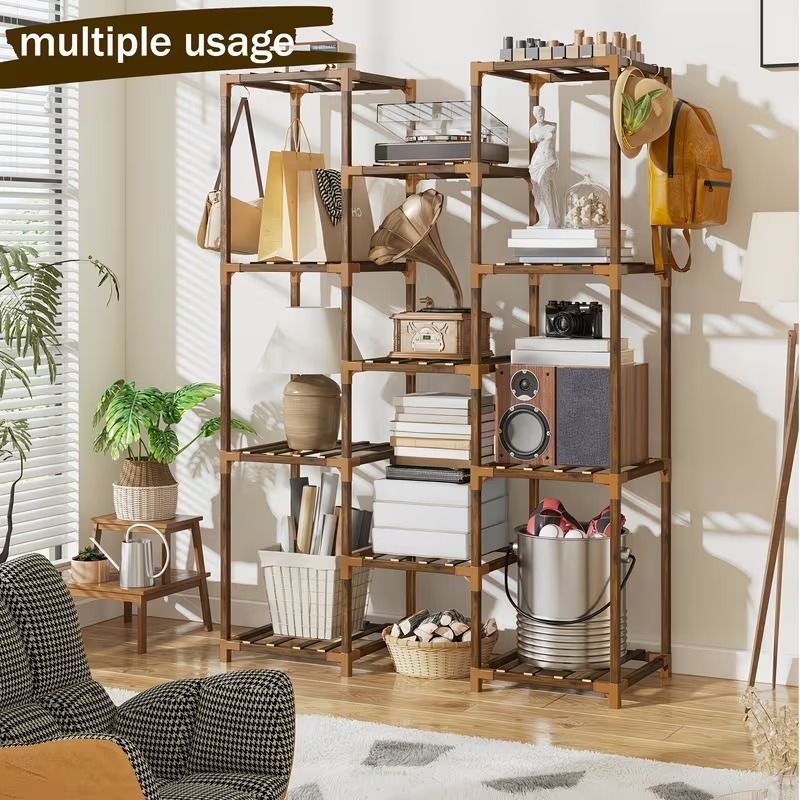 11-Tier Eucalyptus Corner Plant Stand – product view 3 of 9