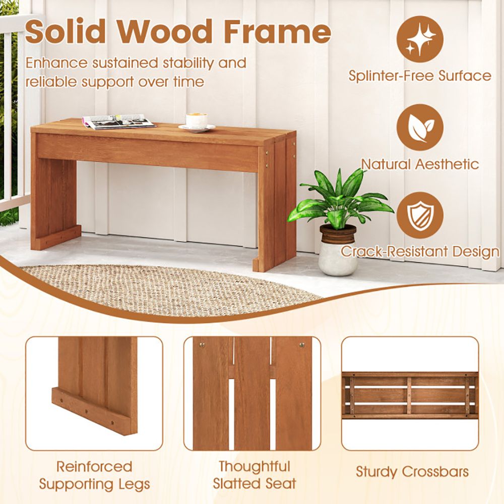 2-Person Solid Wood Garden Bench – product view 9 of 12