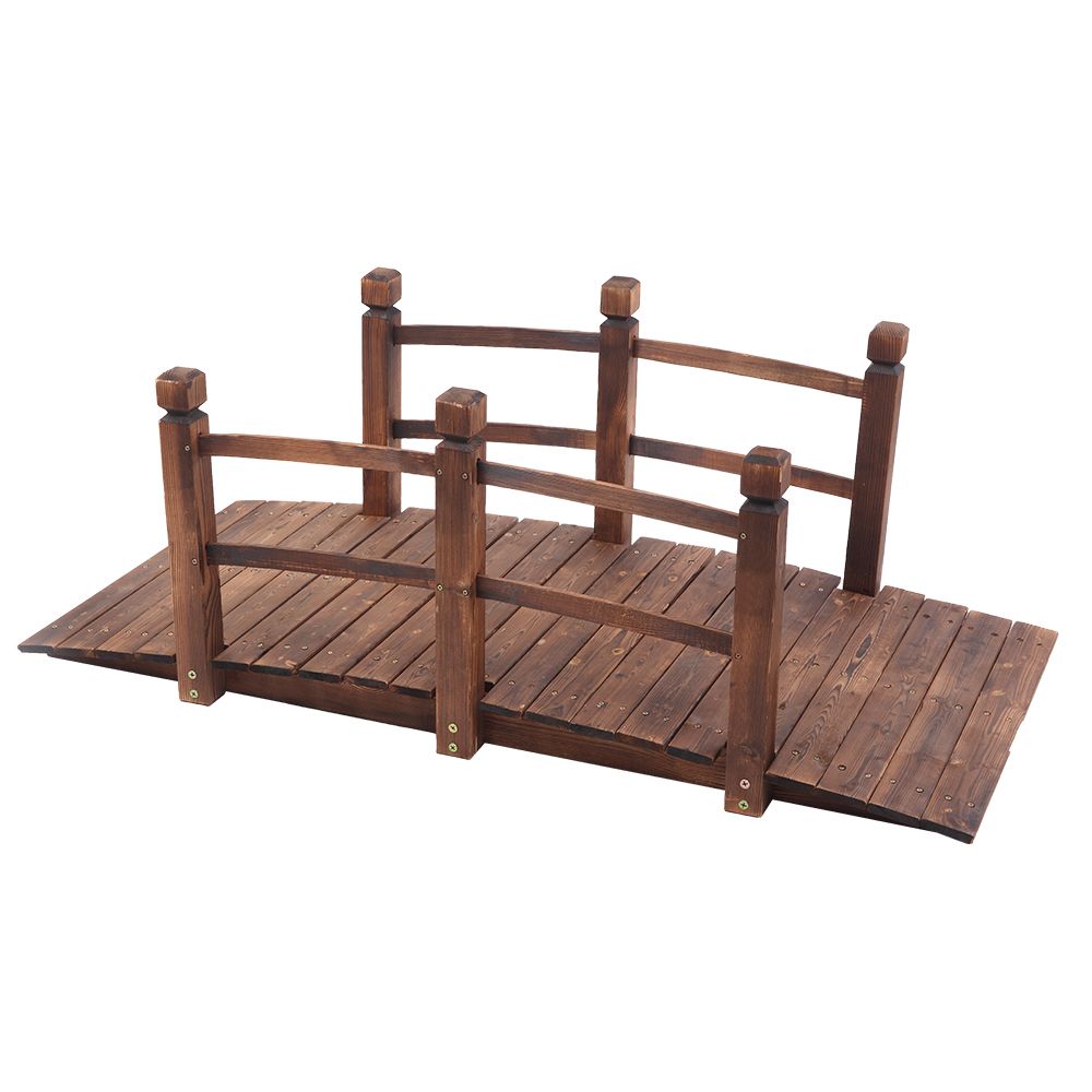 Carbonized Wood Decorative Garden Bridge – product view 10 of 14