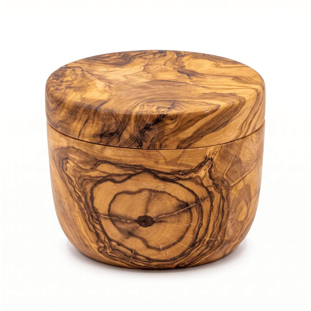 Olive Wood Salt Cellar with Swivel Lid – product view 7 of 7