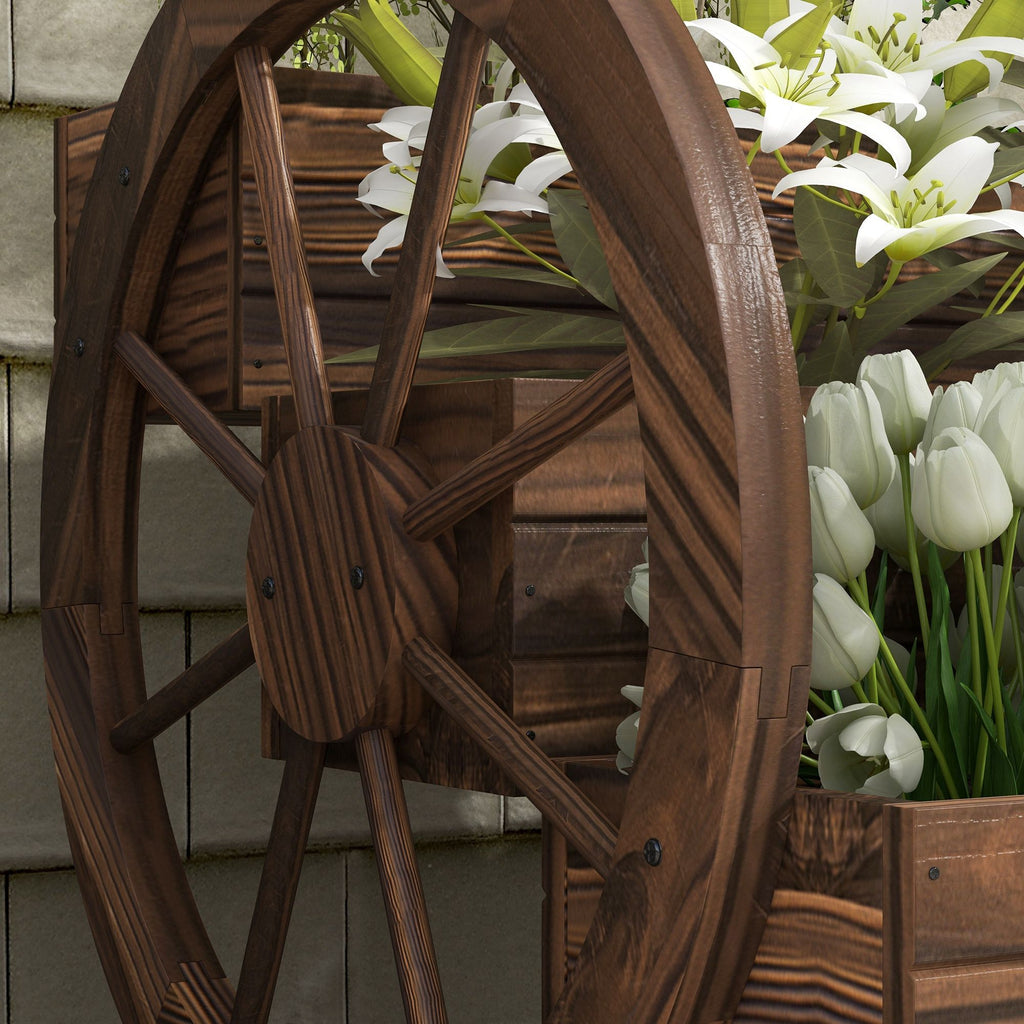 3-Tier Wooden Wagon Planter – product view 9 of 11