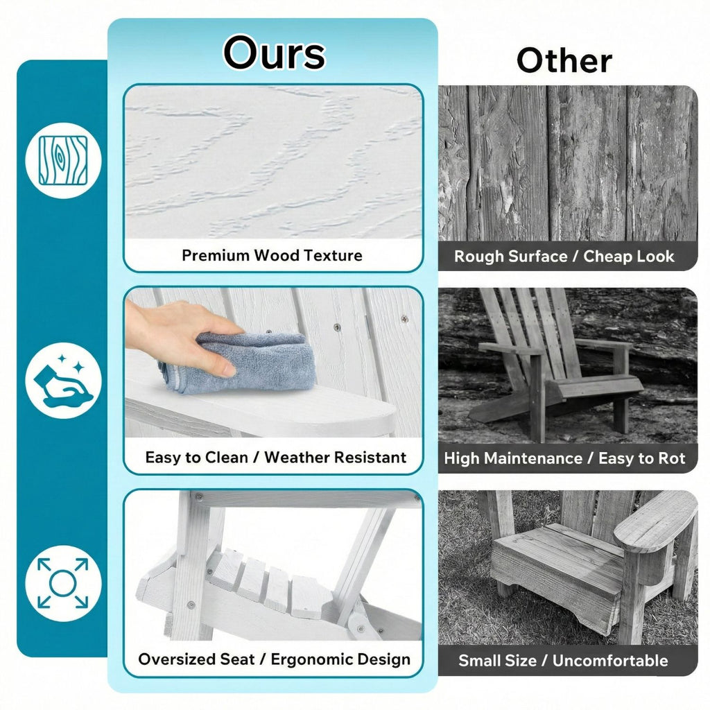 Folding Wood Adirondack Lounge Chair – product view 7 of 13
