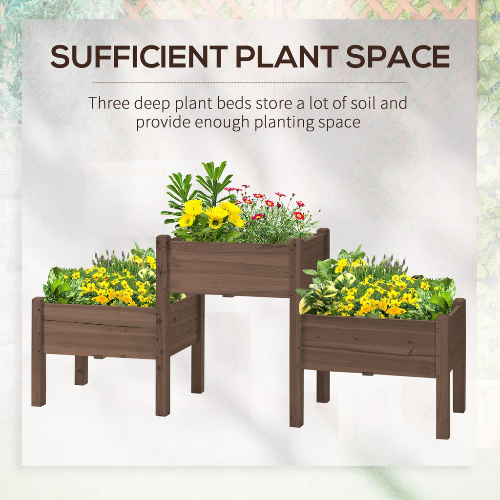 73-Inch 3-Tier Elevated Garden Bed, Coffee – product view 6 of 11