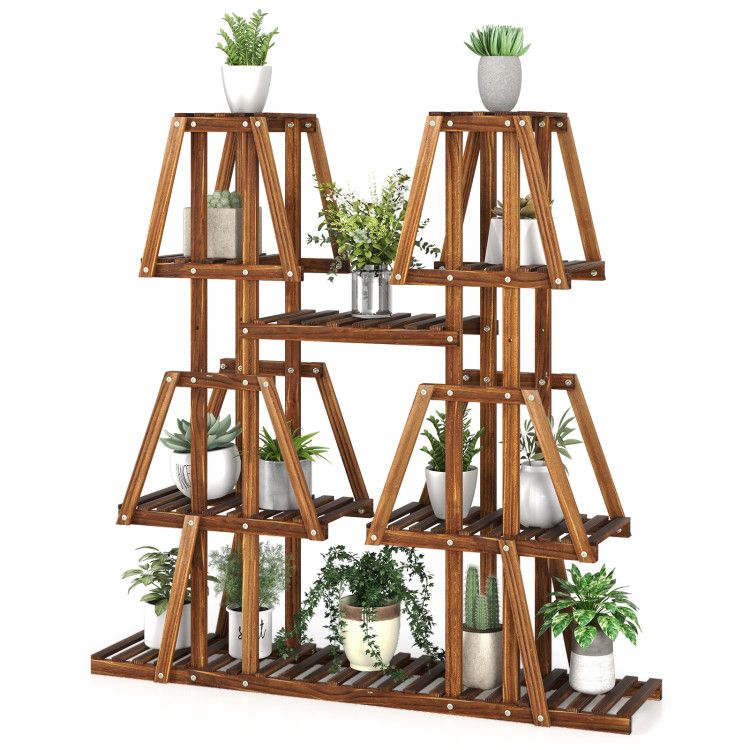 5-Tier Wood Plant Stand for 10 Pots – product view 4 of 10