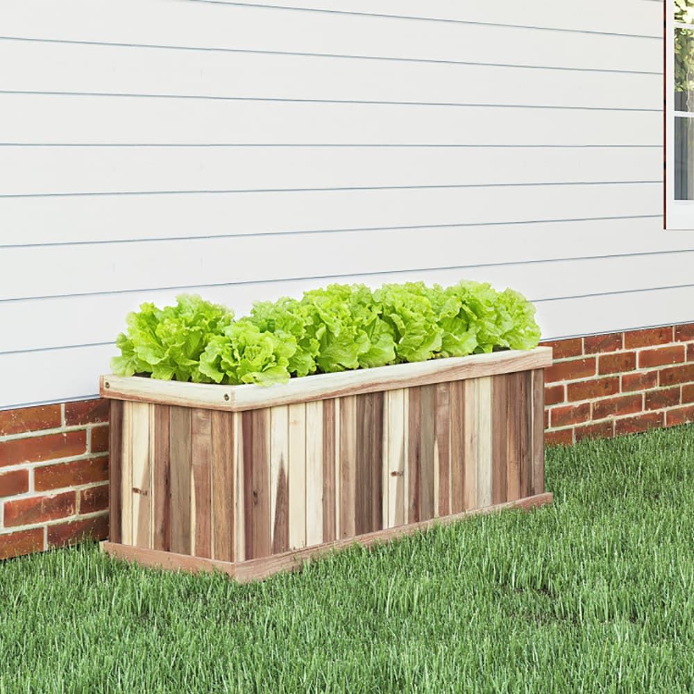 Acacia Wood Planter with Drainage and Removable Base – product view 3 of 10