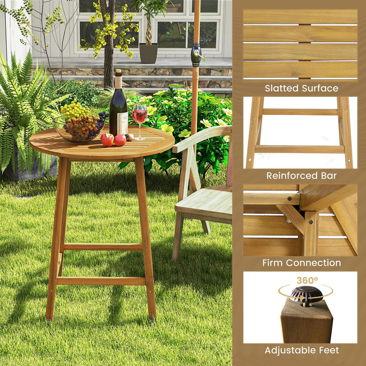 Outdoor Bar Table with Umbrella Hole – product view 10 of 10
