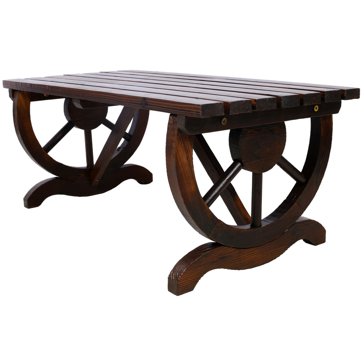 2-Person Wagon Wheel Garden Bench – product view 3 of 10