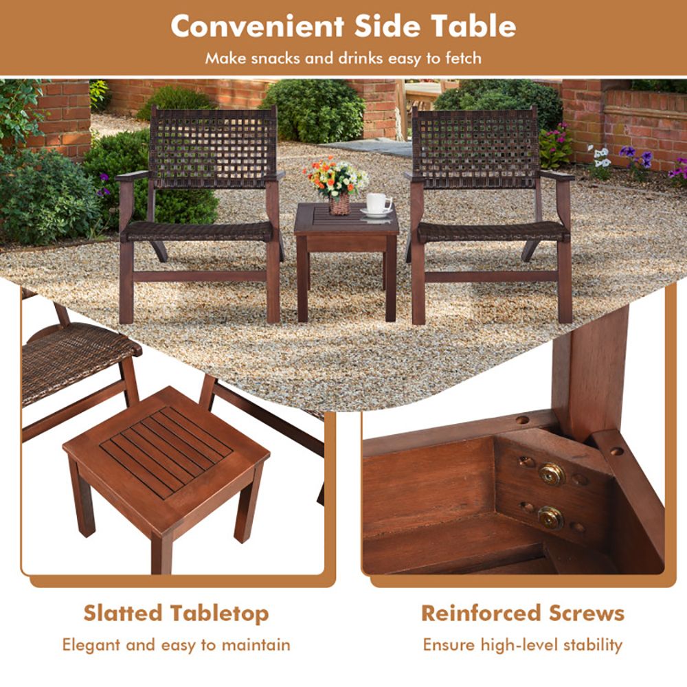 3-Piece Eucalyptus Rattan Patio Set – product view 3 of 10