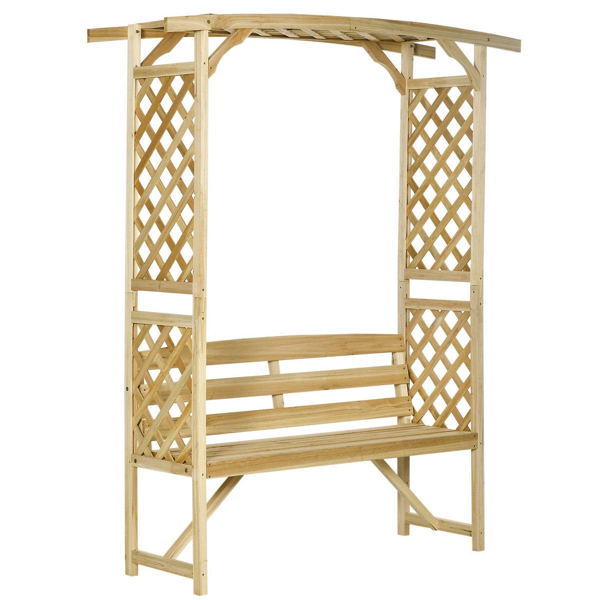 3-Seat Wood Pergola Arbor Bench – main product view
