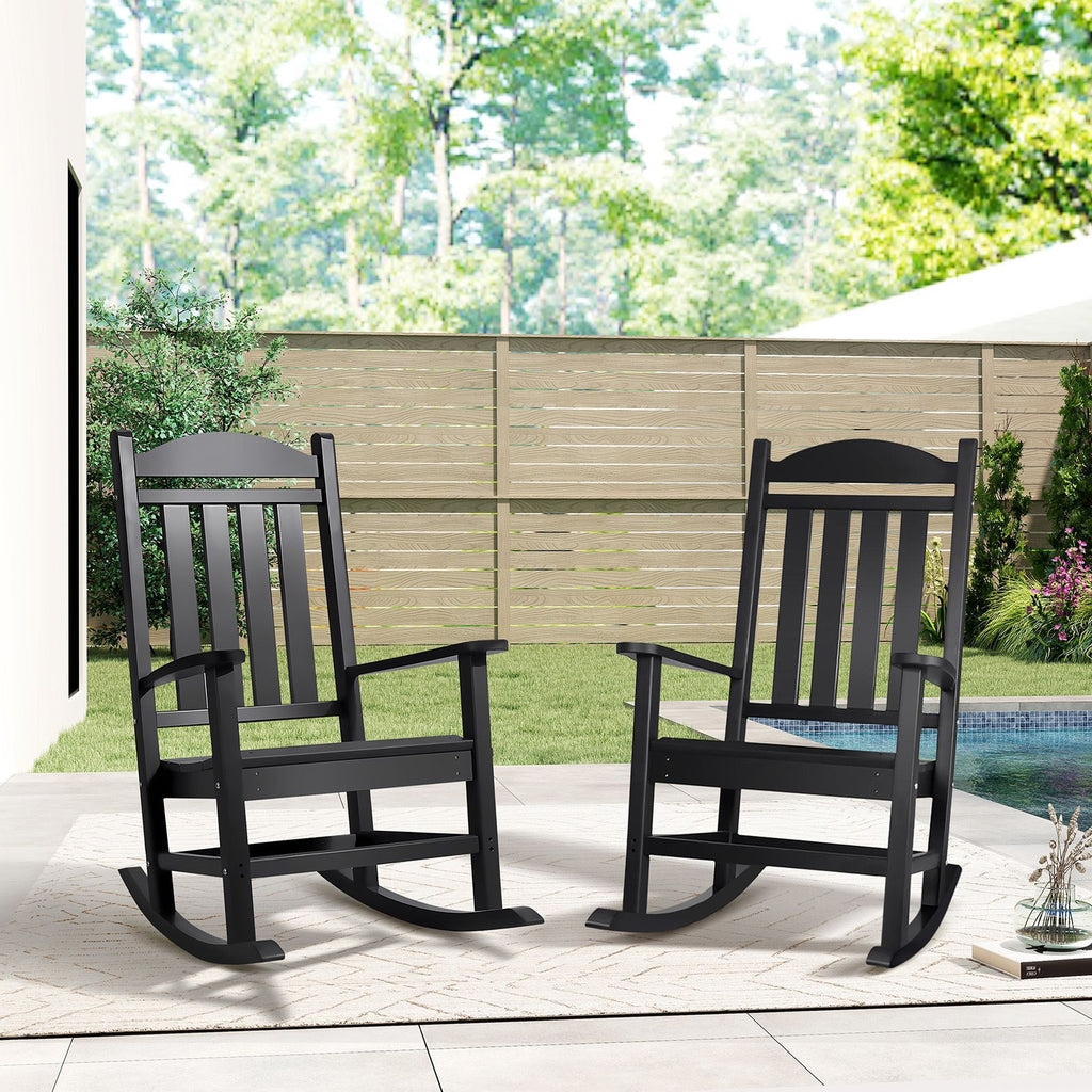 Black HDPE Adirondack Rocking Chair – product view 3 of 9