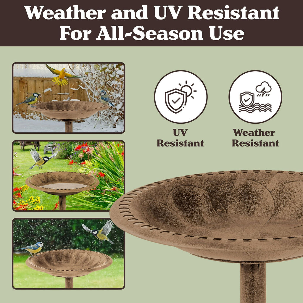 28.75-Inch Antique Bronze Bird Bath – product view 4 of 5