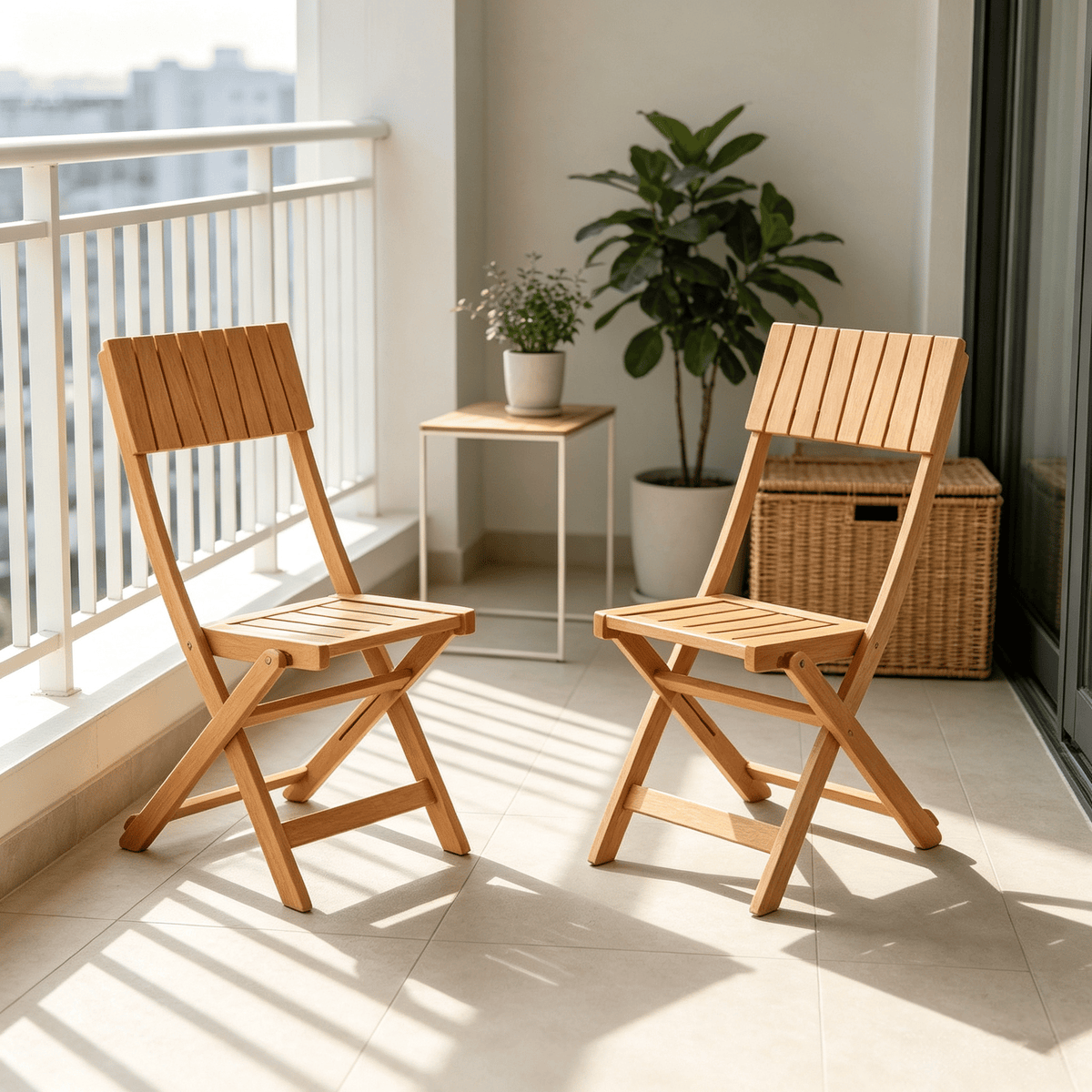 Set of 2 Folding Wood Dining Chairs – product view 6 of 6