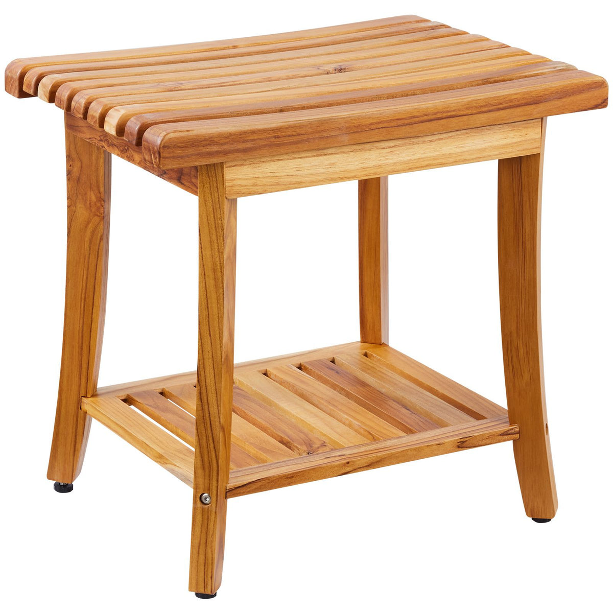 20-Inch Teak Shower Bench with Shelf – product view 11 of 12