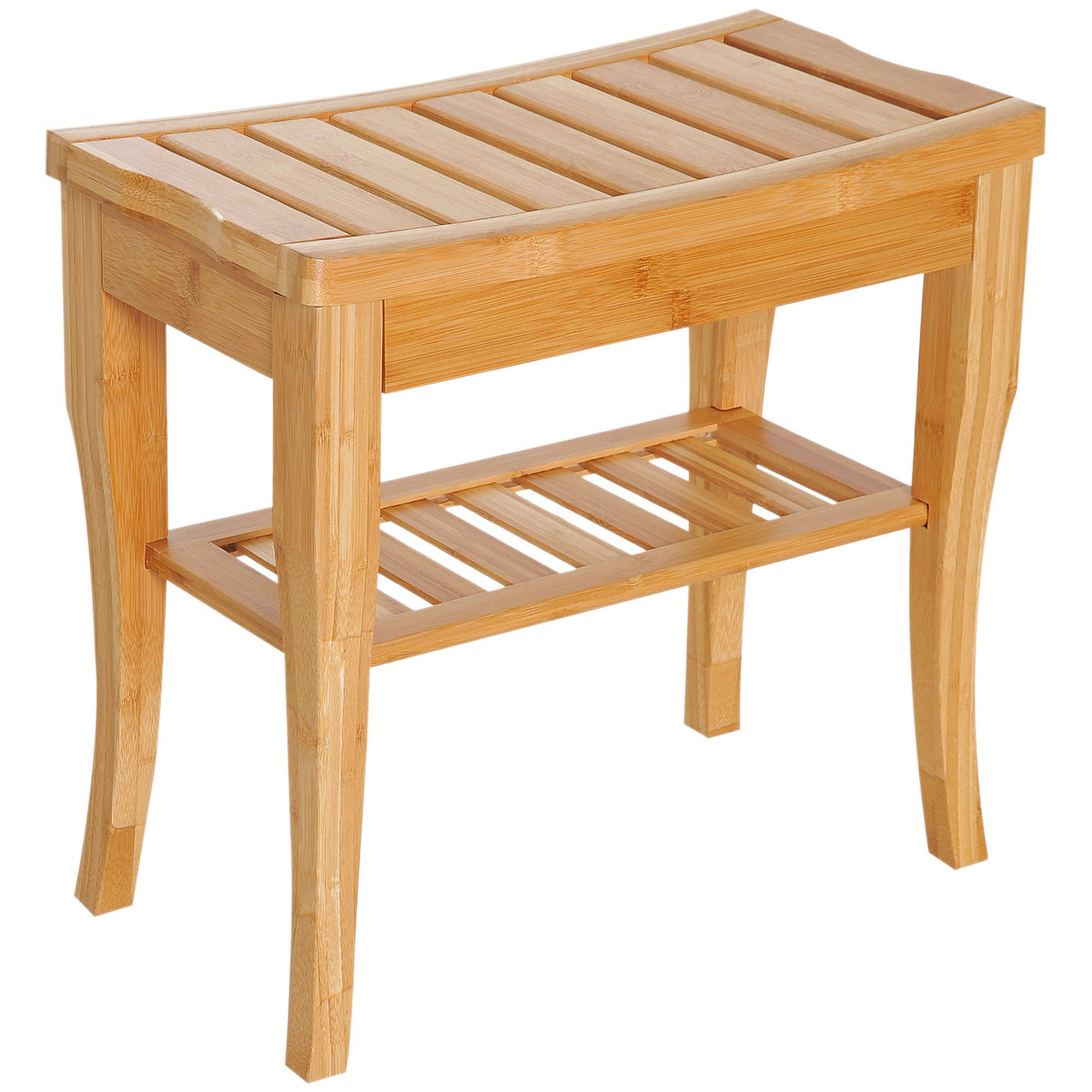 20-Inch 2-Tier Bamboo Shower Bench – main product view