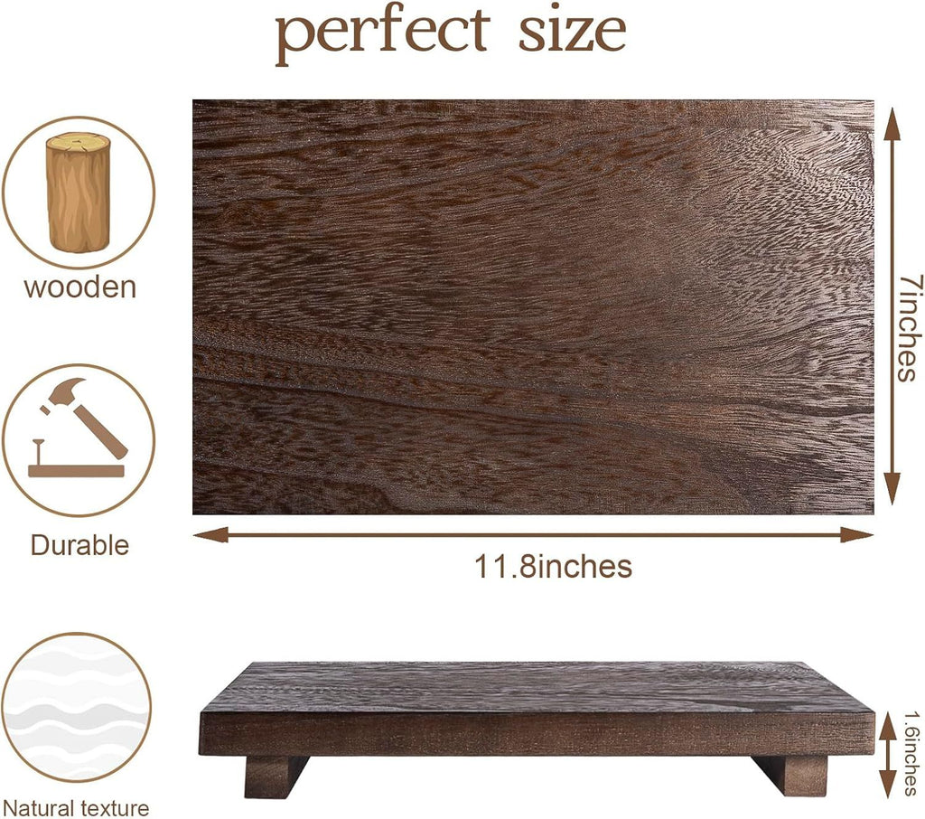 11.8-Inch Walnut Wood Pedestal Tray – product view 4 of 4