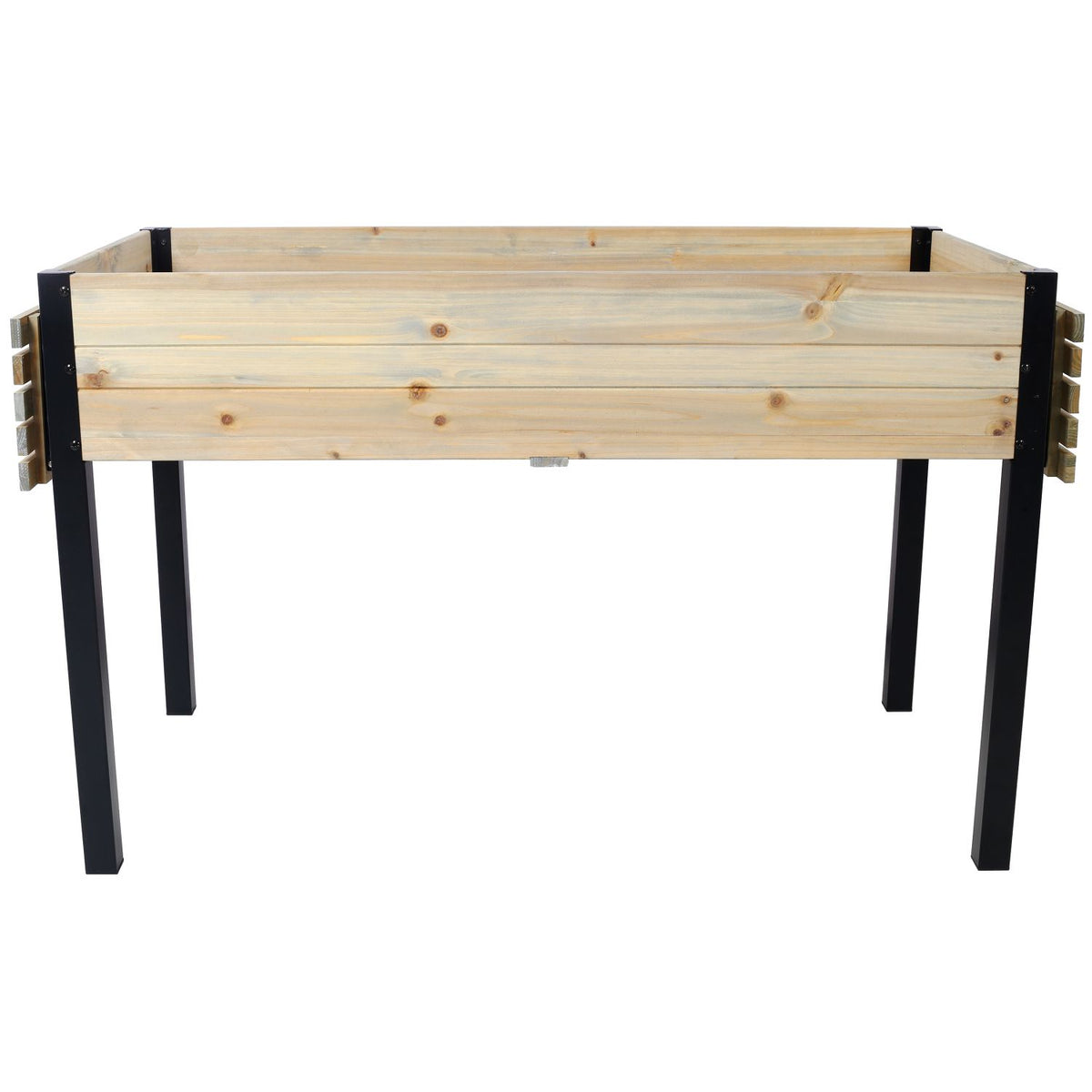 63-Inch Fir Wood Planter with Metal Legs, Natural – product view 3 of 20