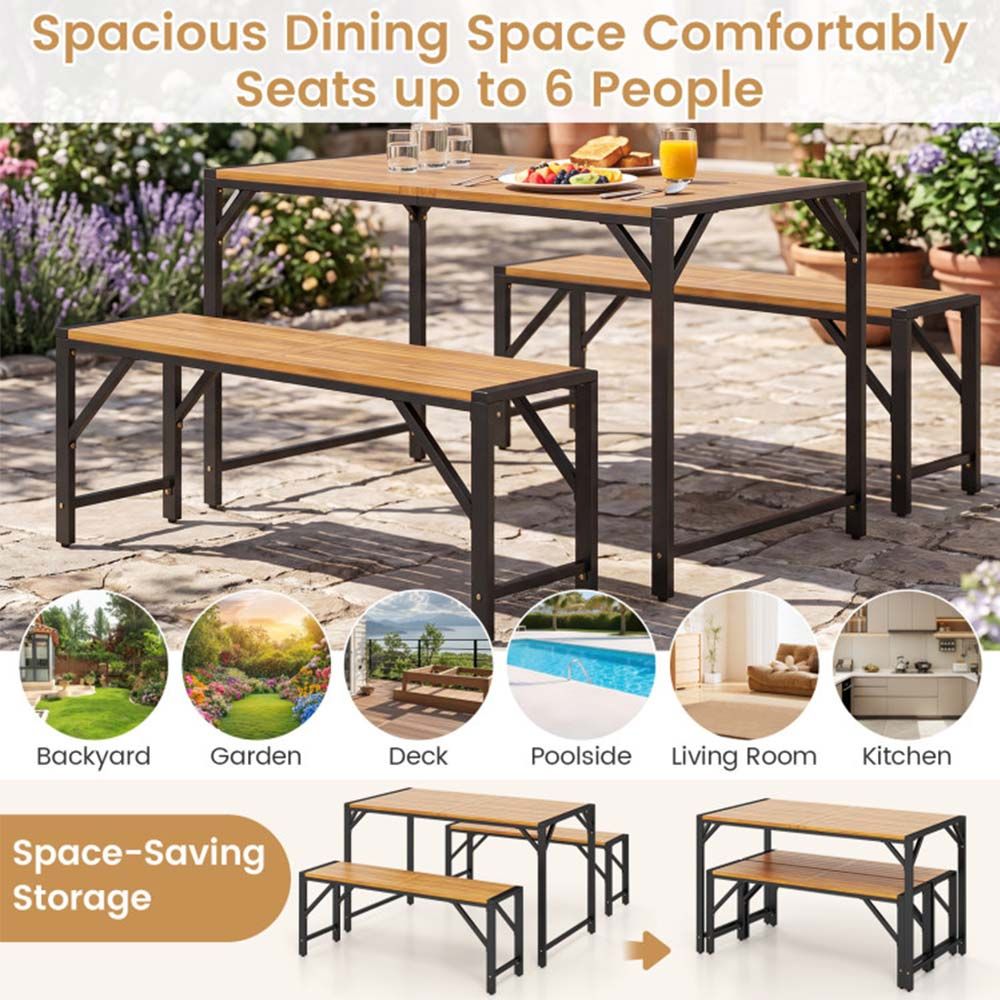 51-Inch Acacia Outdoor Dining Table – product view 8 of 11