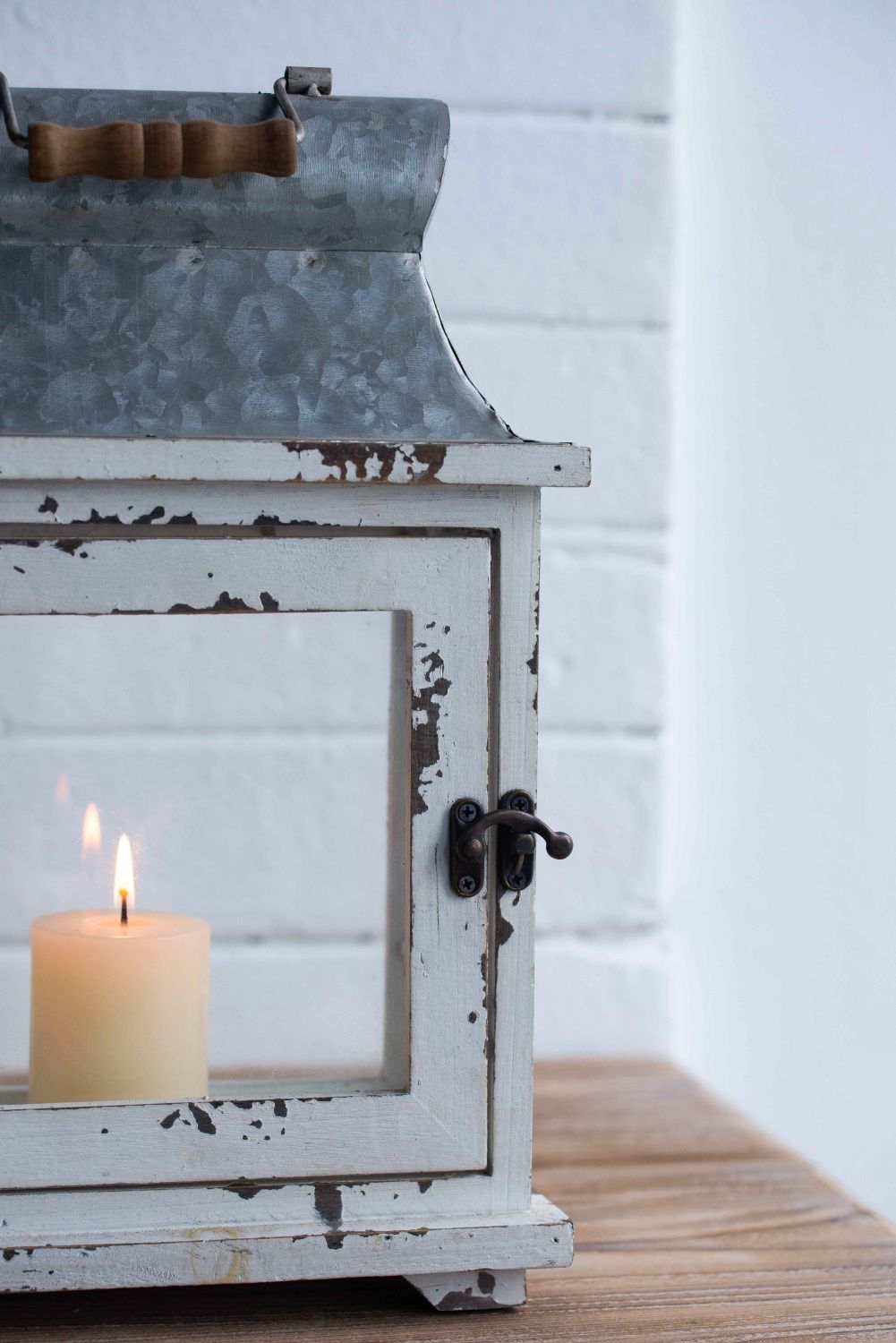 Decorative Wooden Hurricane Candle Lantern – product view 16 of 16