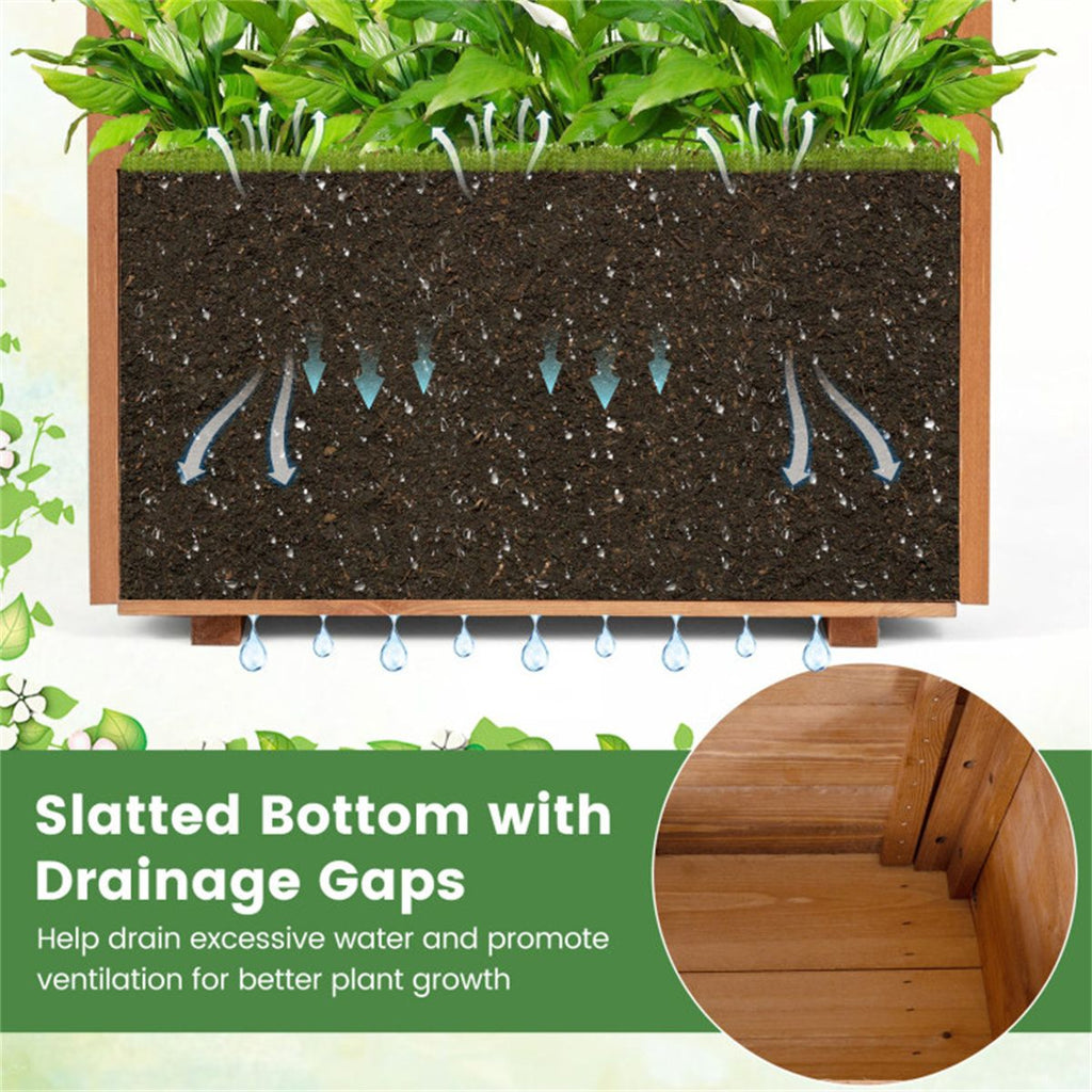Pine Wood Planter with Trellis and Top Bar – product view 8 of 12