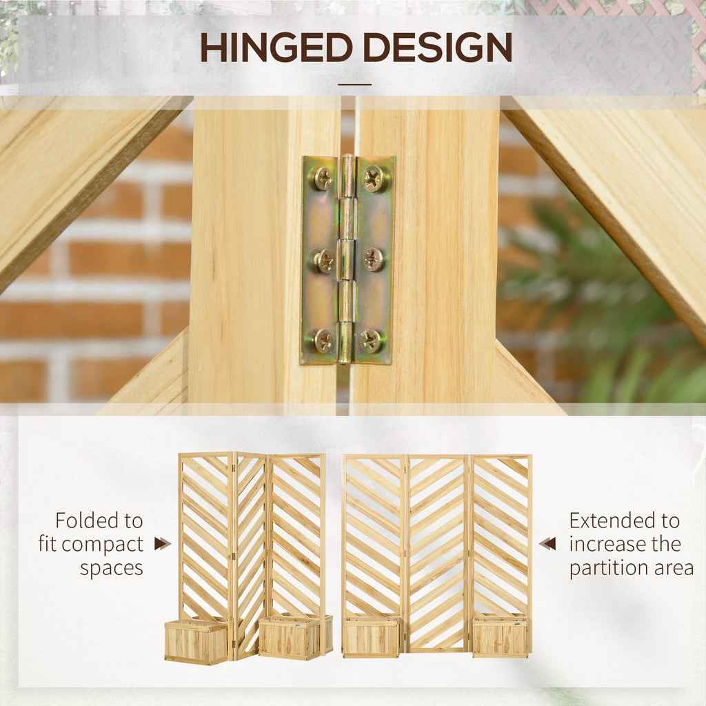 Wood Privacy Screen with 4 Planters and 3 Trellises – product view 5 of 11