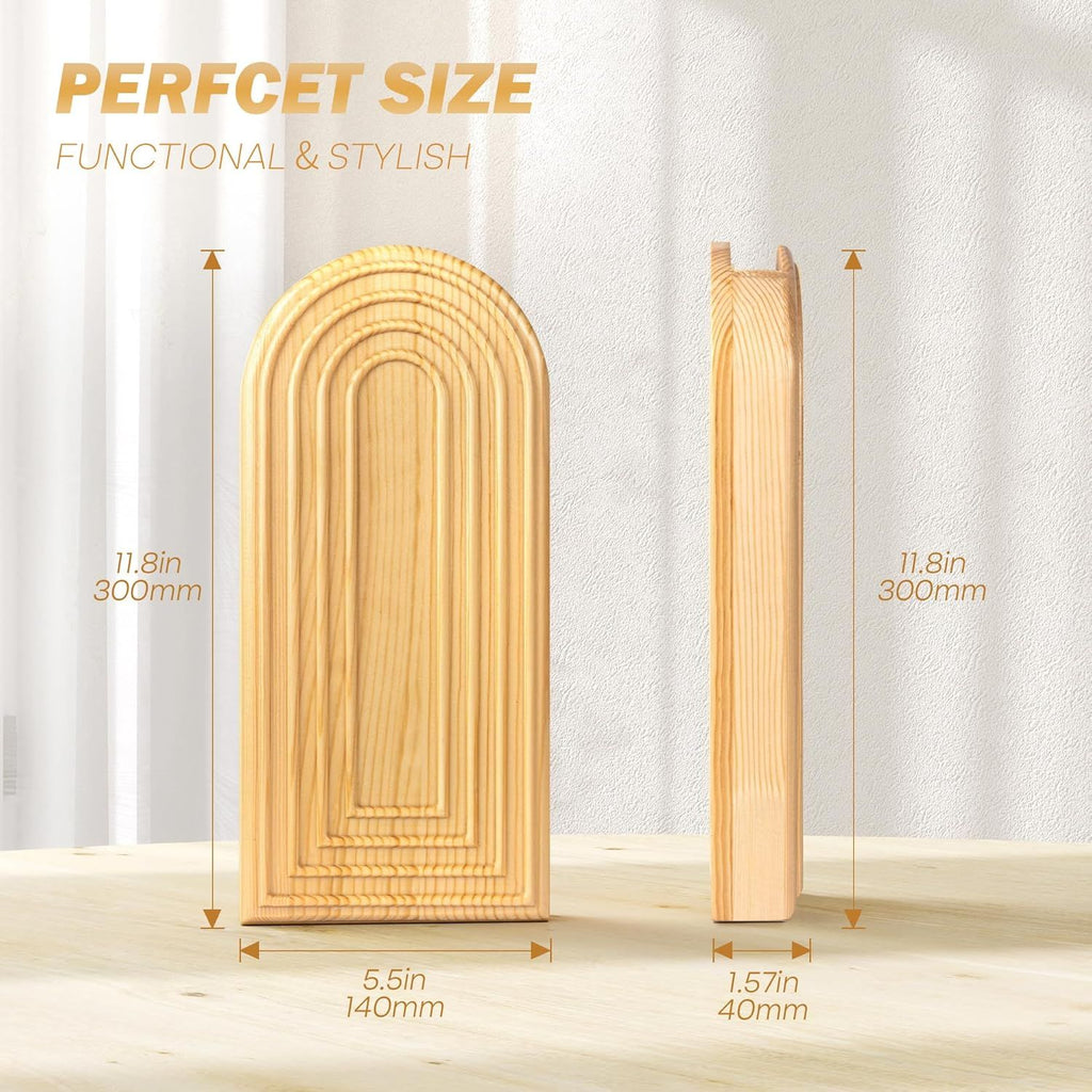 Set of 2 Rustic Pine Wood Wall Vases – product view 2 of 5