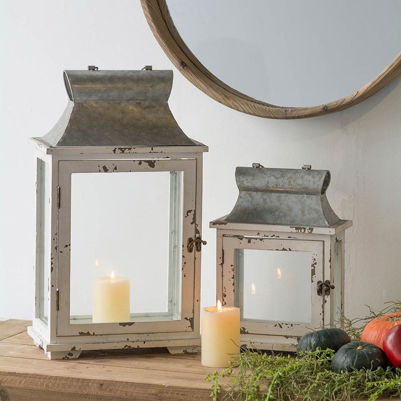 Decorative Wooden Hurricane Candle Lantern – product view 9 of 16
