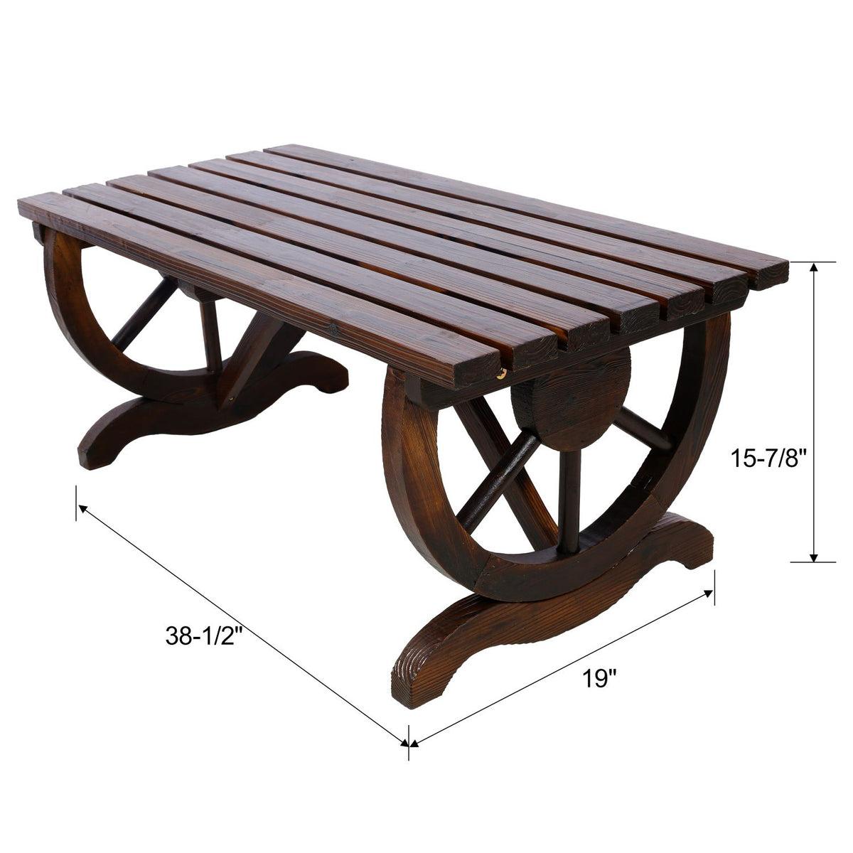 2-Person Wagon Wheel Garden Bench – product view 10 of 10